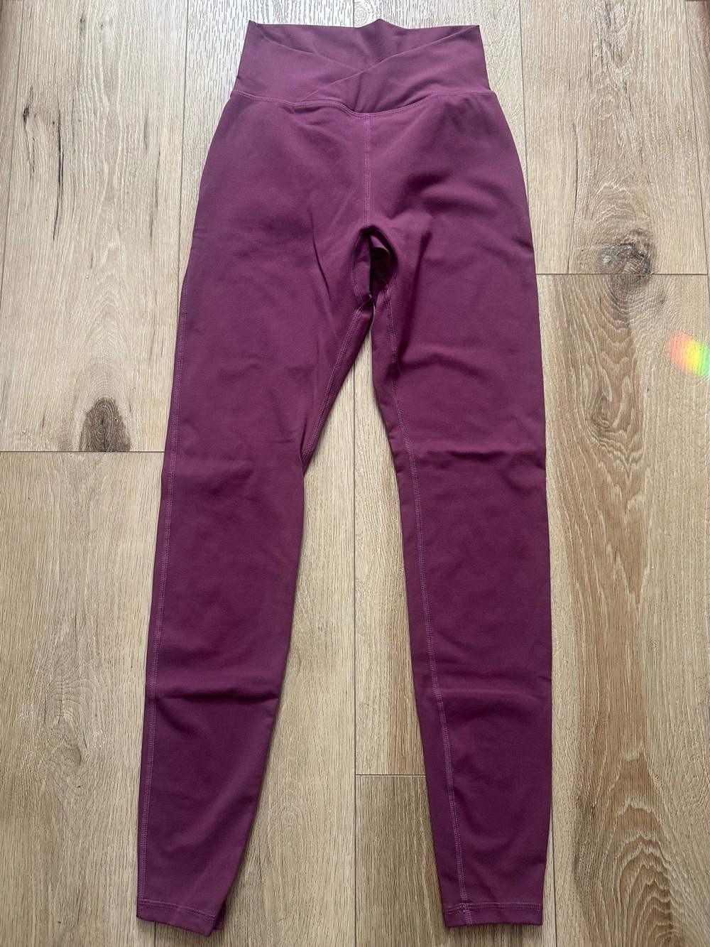 Alphalete Burgundy Surface Path Crossover-waist Leggings Small